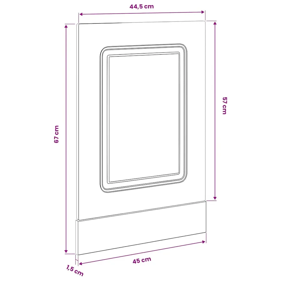 Panneau de lave-vaisselle Kalmar noir 45x1,5x57 cm - 8