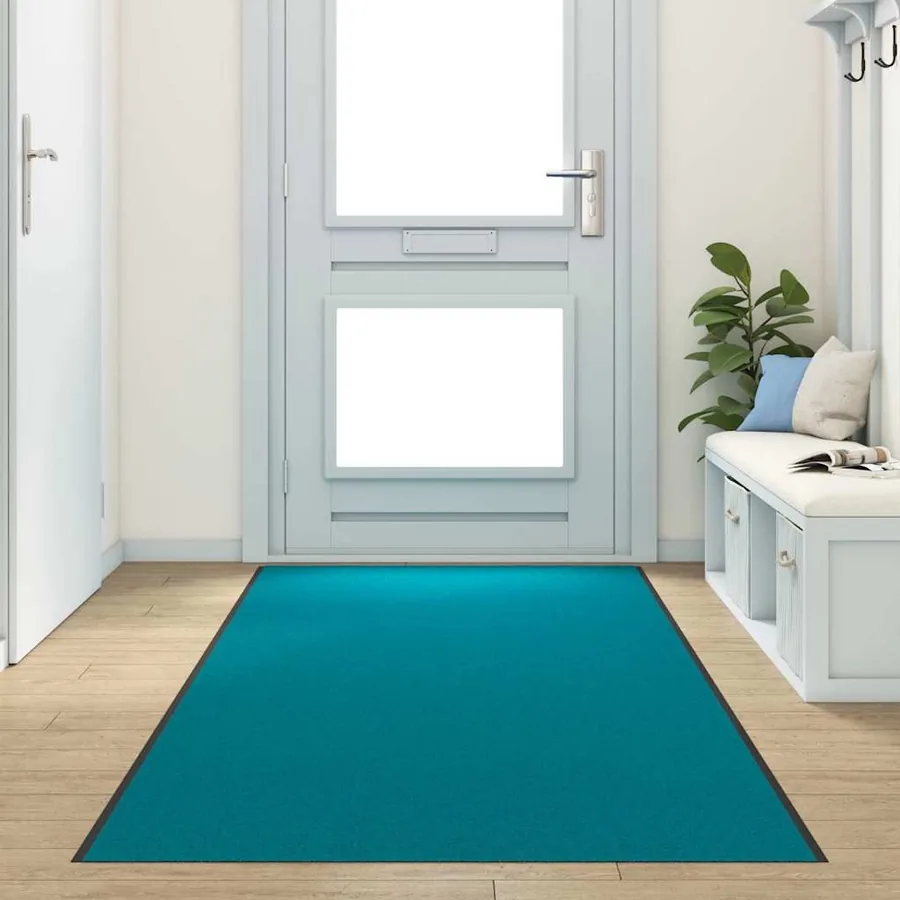 Tapis d'entrée Cyan et Noir 120 x 350 cm 100% Polyamide