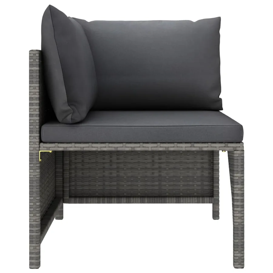 Salon de jardin 8 pcs avec coussins Résine tressée Gris - 13