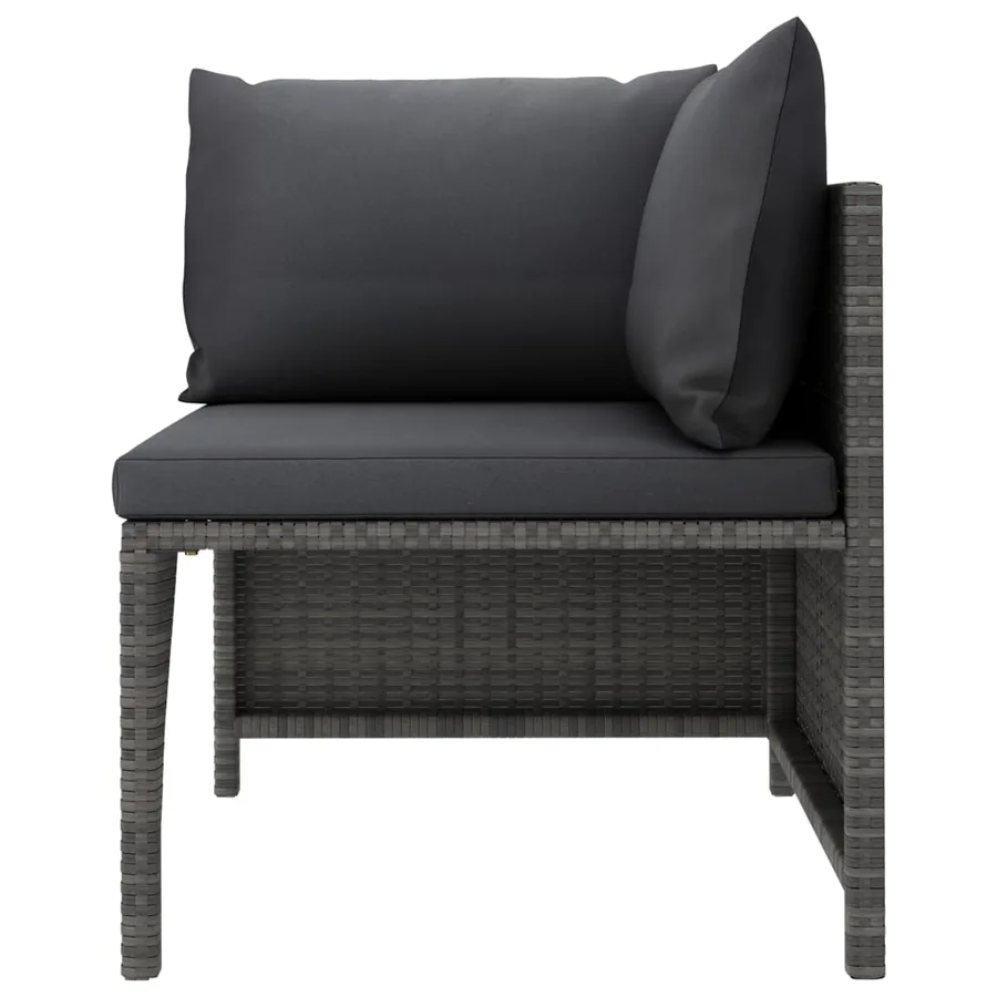 Salon de jardin 8 pcs avec coussins Résine tressée Gris - 14