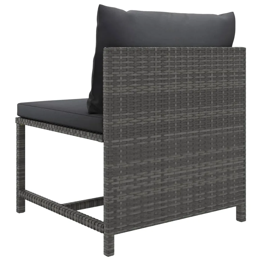 Salon de jardin 8 pcs avec coussins Résine tressée Gris - 17