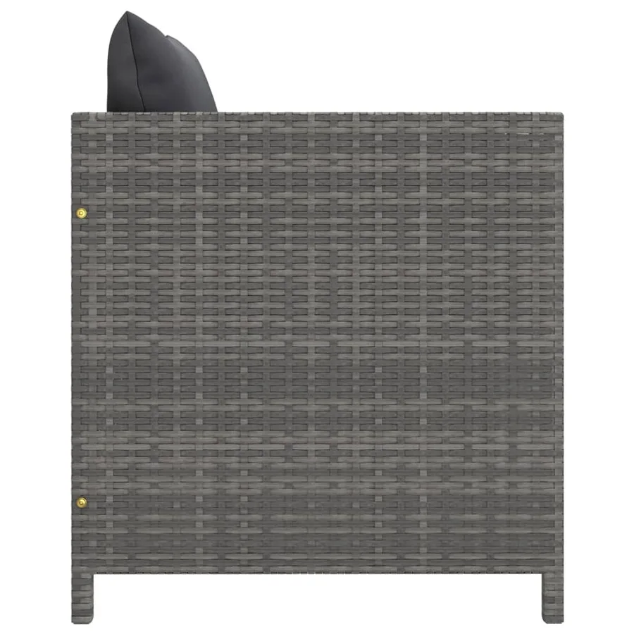 Salon de jardin 8 pcs avec coussins Résine tressée Gris - 18