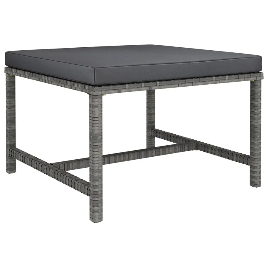 Salon de jardin 8 pcs avec coussins Résine tressée Gris - 7