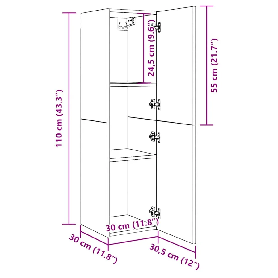 Meuble TV vieux bois 30,5x30x110 cm bois d'ingénierie - 10