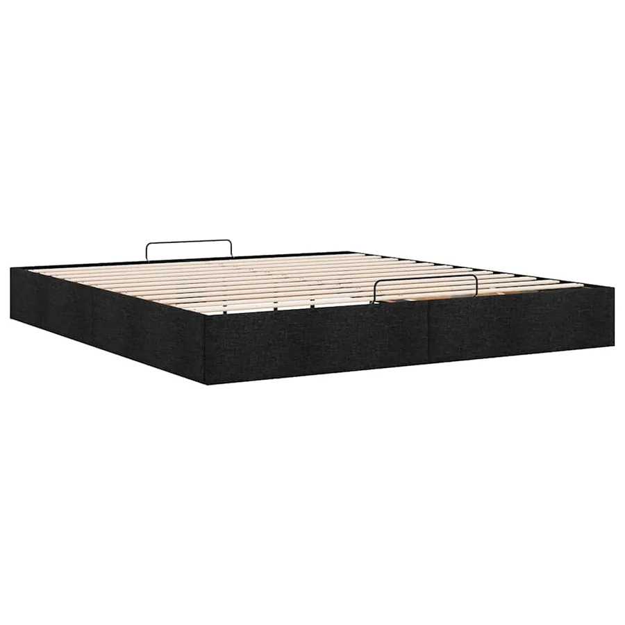 Cadre de lit ottoman sans matelas noir 160x200 cm tissu - 9