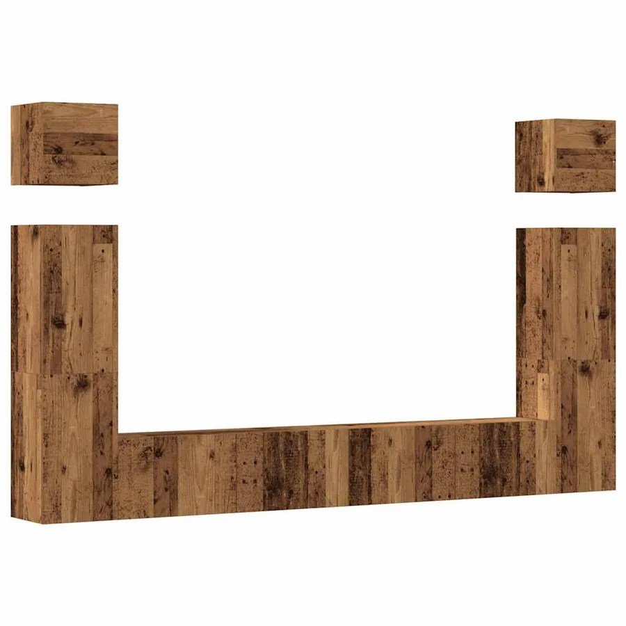 Ensemble de meuble TV mural 6 pcs vieux bois bois d'ingénierie - 2