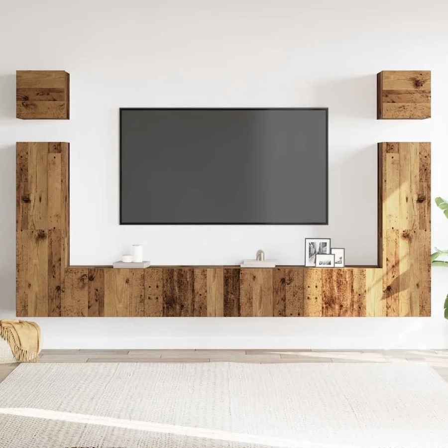 Ensemble de meuble TV mural 6 pcs vieux bois bois d'ingénierie - 3