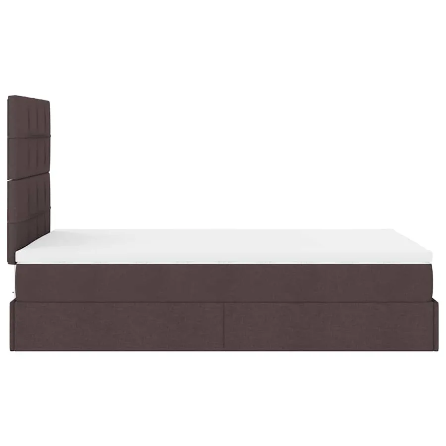 Cadre de lit ottoman avec matelas marron foncé 120x190 cm tissu - 10