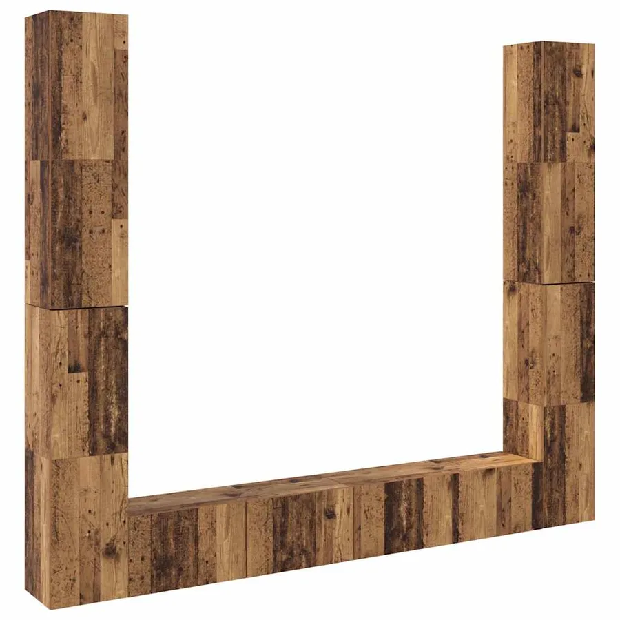 Meubles TV muraux 6 pcs vieux bois bois d'ingénierie - 2