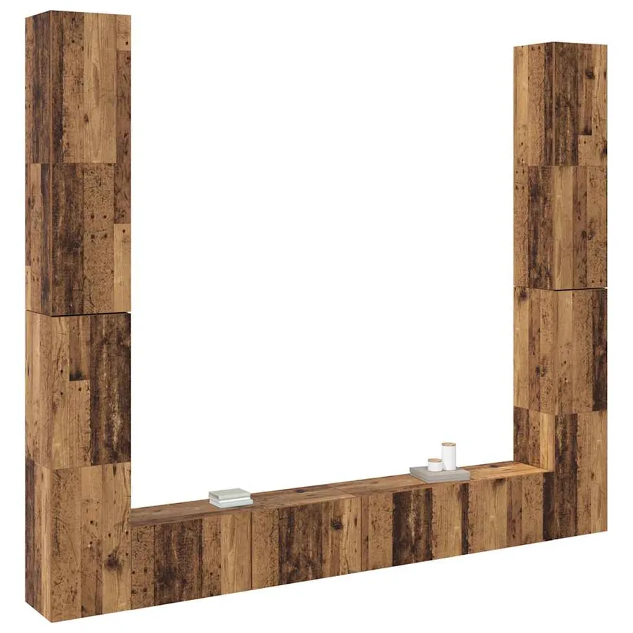Meubles TV muraux 6 pcs vieux bois bois d'ingénierie - 4
