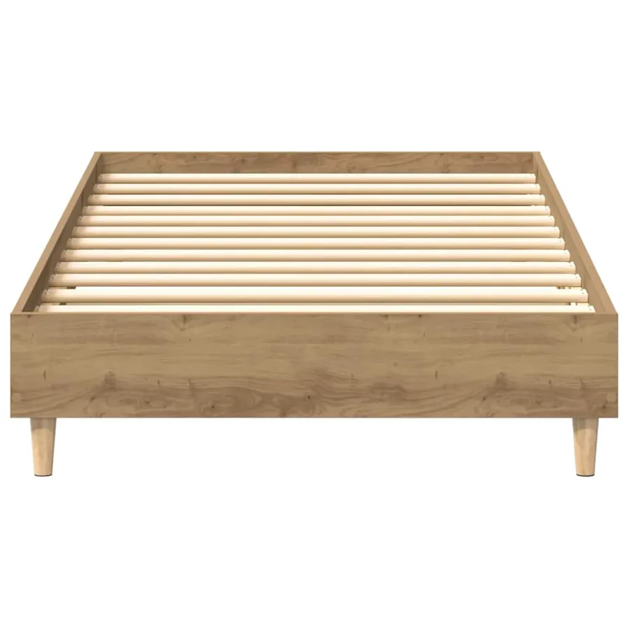 Cadre de lit sans matelas chêne artisanal 100x200 cm - 5