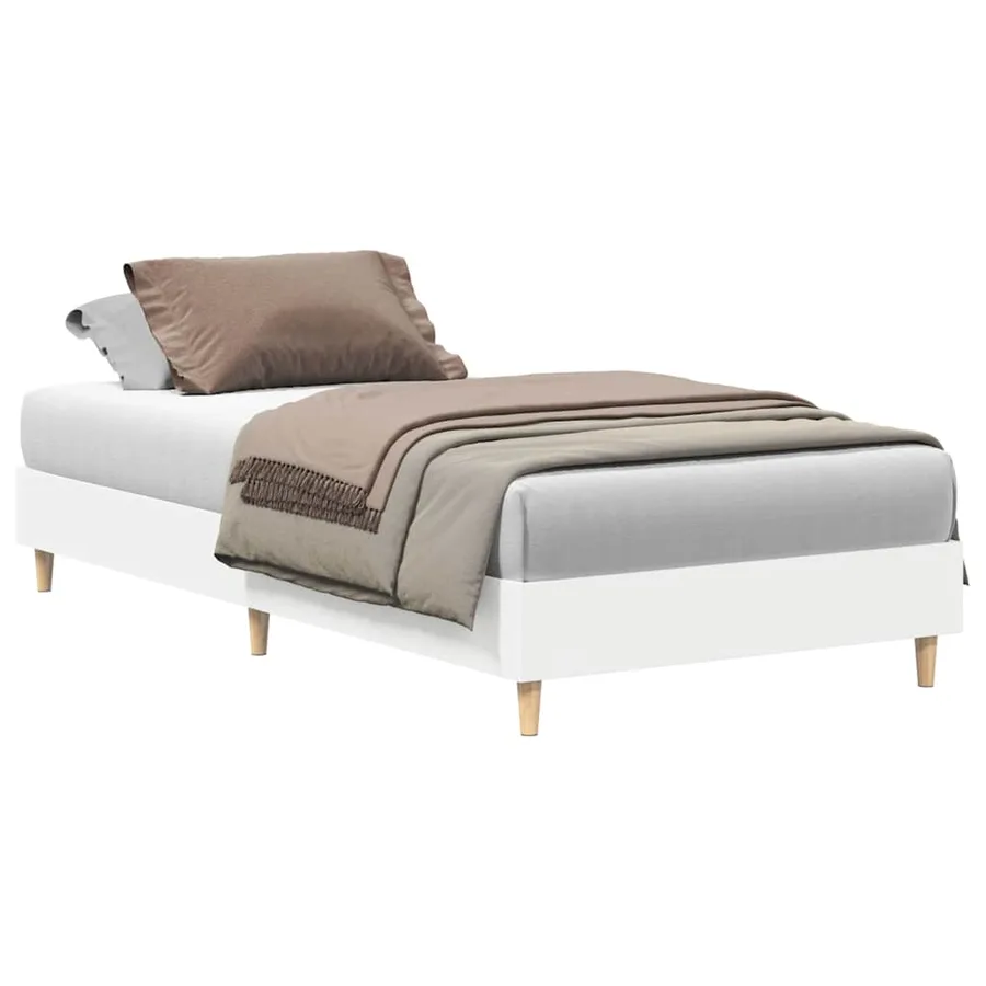 Cadre de lit sans matelas blanc 100x200 cm bois d'ingénierie - 2