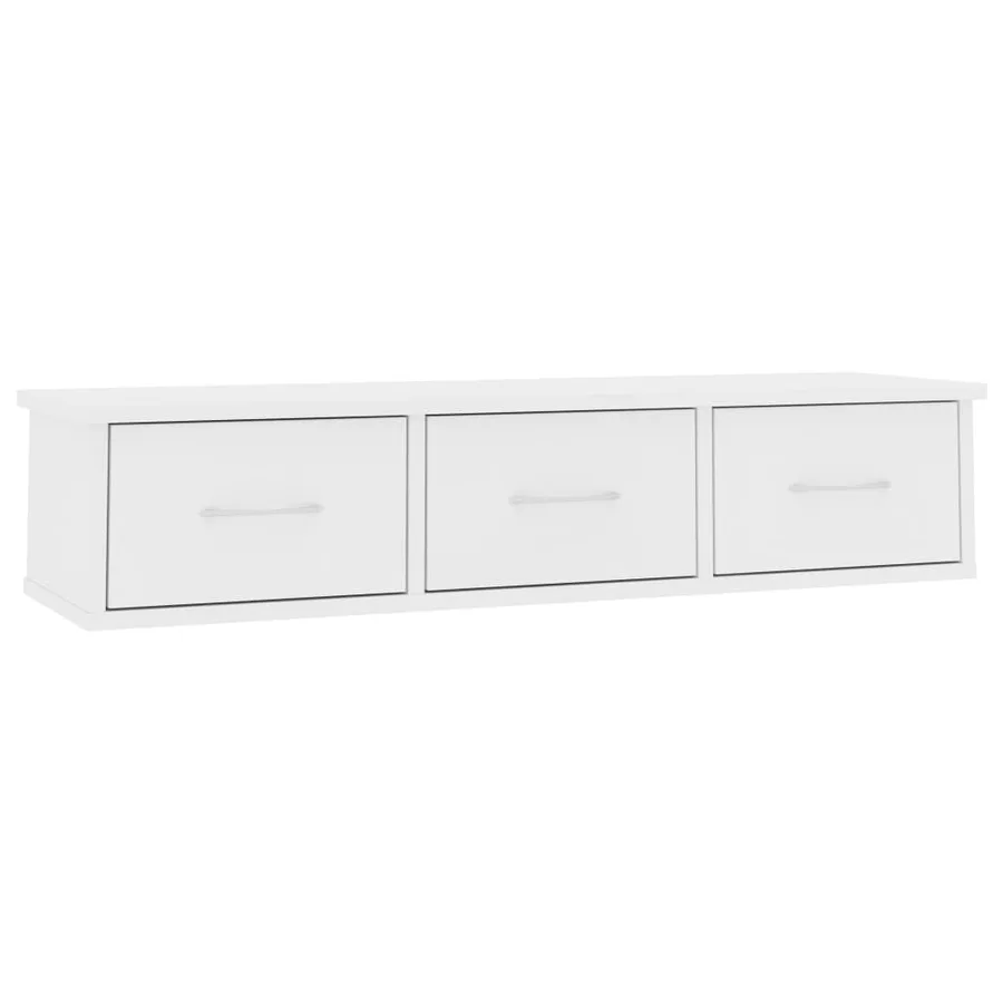 Étagère murale avec tiroirs Blanc 88x26x18,5 cm bois ingénierie - 2