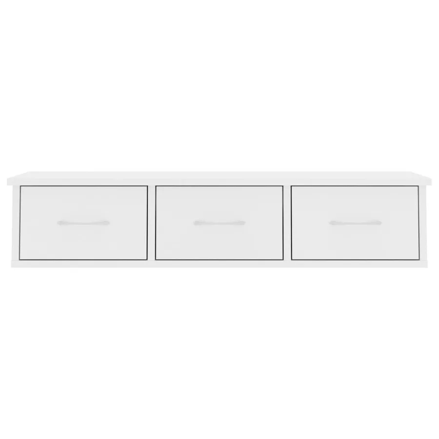 Étagère murale avec tiroirs Blanc 88x26x18,5 cm bois ingénierie - 4