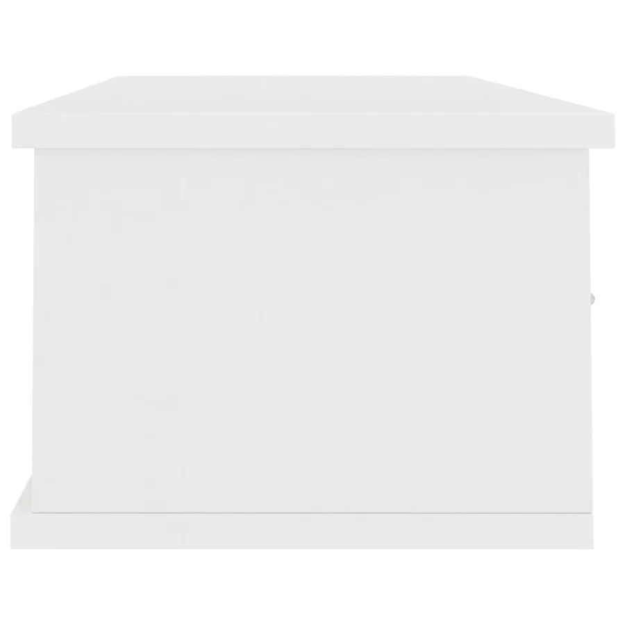 Étagère murale avec tiroirs Blanc 88x26x18,5 cm bois ingénierie - 5
