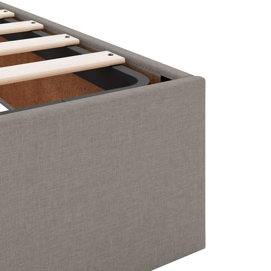 Cadre de lit ottoman avec matelas taupe 200x200cm tissu - 12