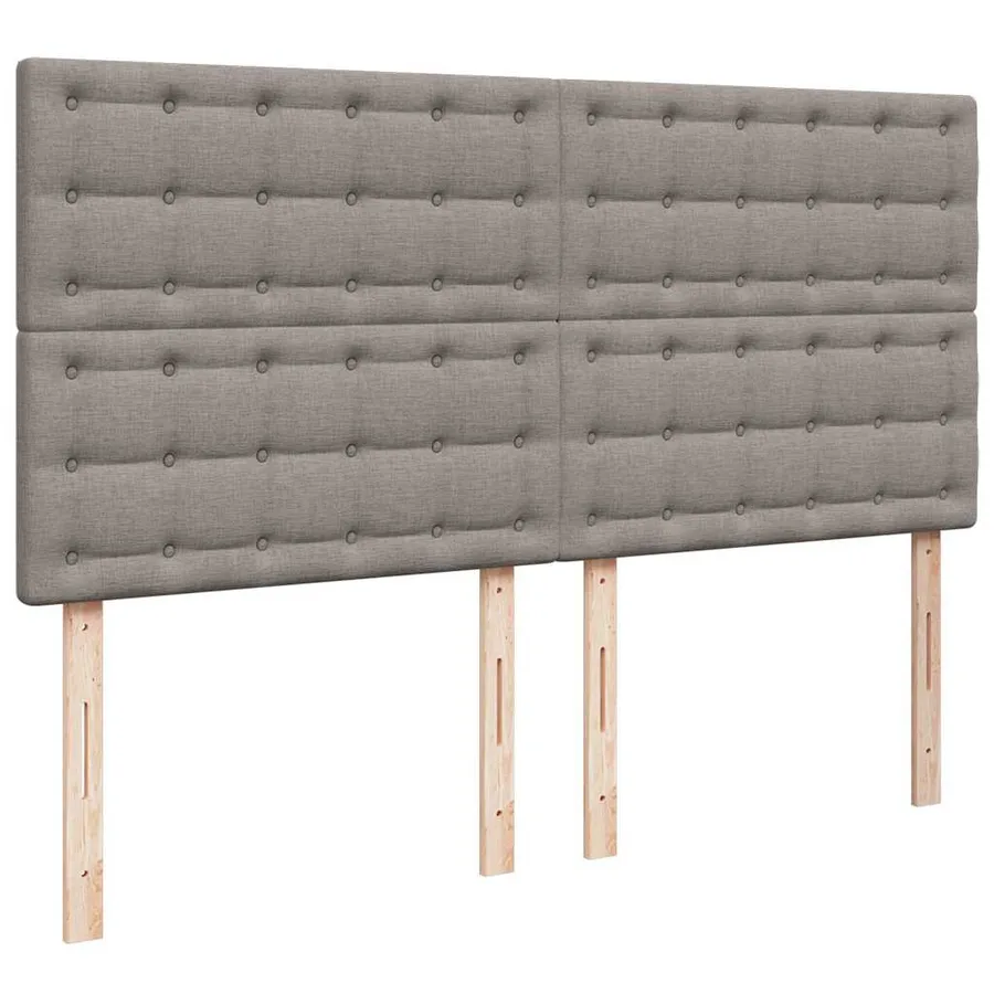 Cadre de lit ottoman avec matelas taupe 200x200cm tissu - 10