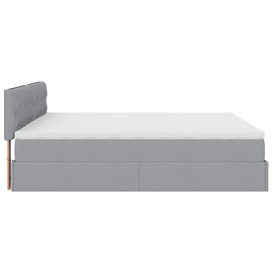 Lit ottoman avec matelas et LED Gris clair 180x200 cm tissu - 11