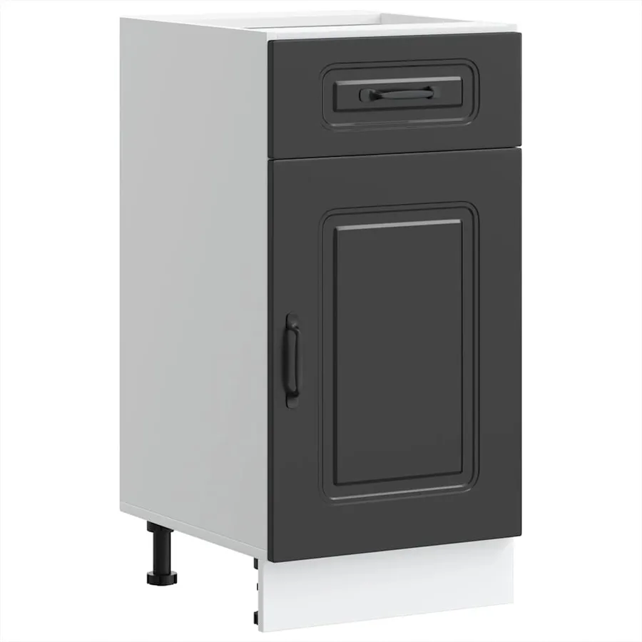 Armoire de cuisine Kalmar noir bois d'ingénierie - 2