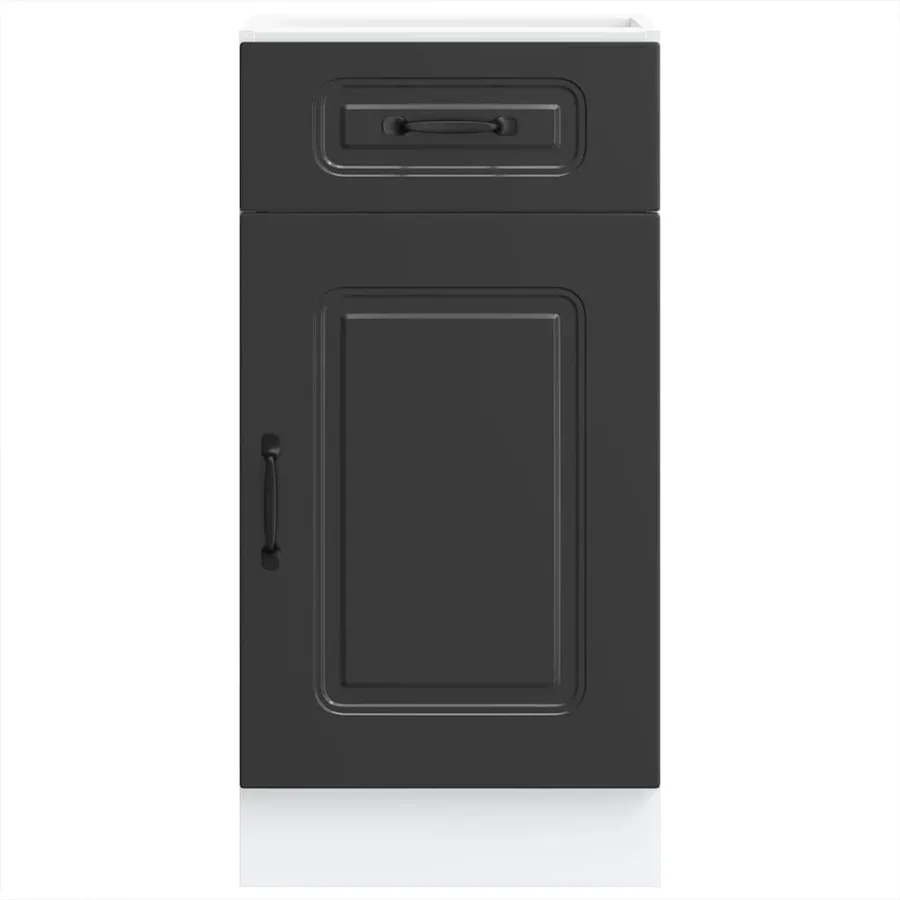Armoire de cuisine Kalmar noir bois d'ingénierie - 4