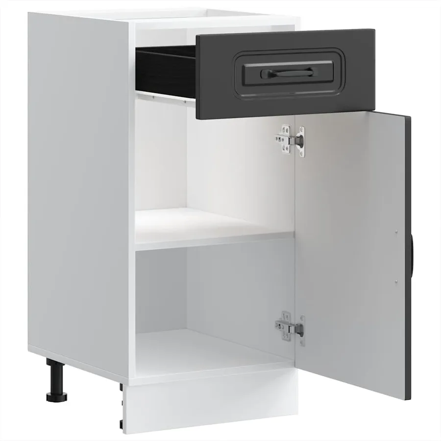 Armoire de cuisine Kalmar noir bois d'ingénierie - 5