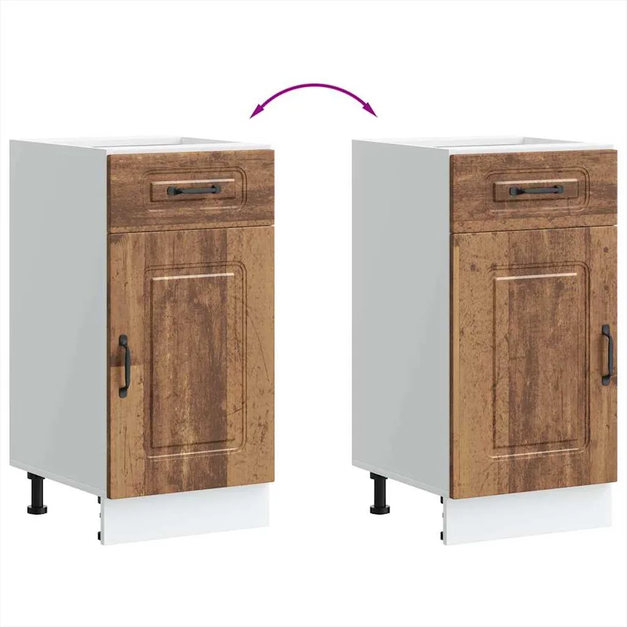 Armoire de cuisine Kalmar vieux bois bois d'ingénierie - 8