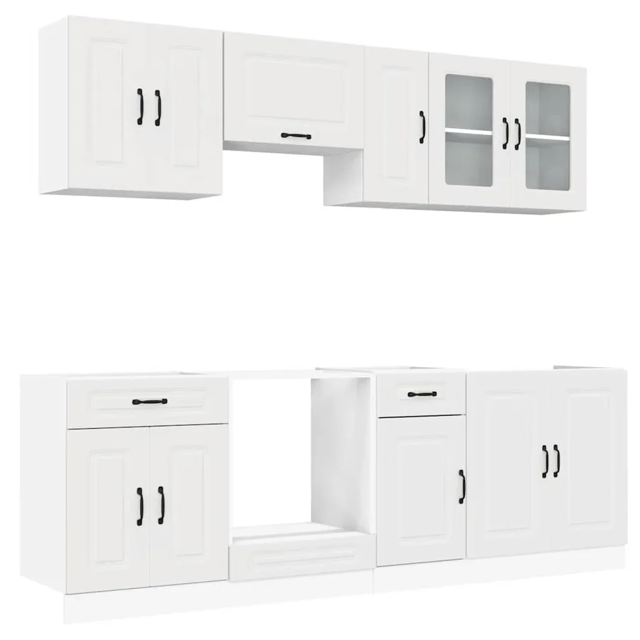 Ensemble d'armoires cuisine 8pcs Kalmar blanc bois d'ingénierie - 2