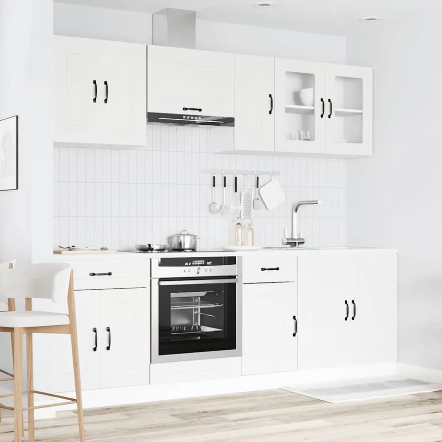 Ensemble d'armoires cuisine 8pcs Kalmar blanc bois d'ingénierie - 3