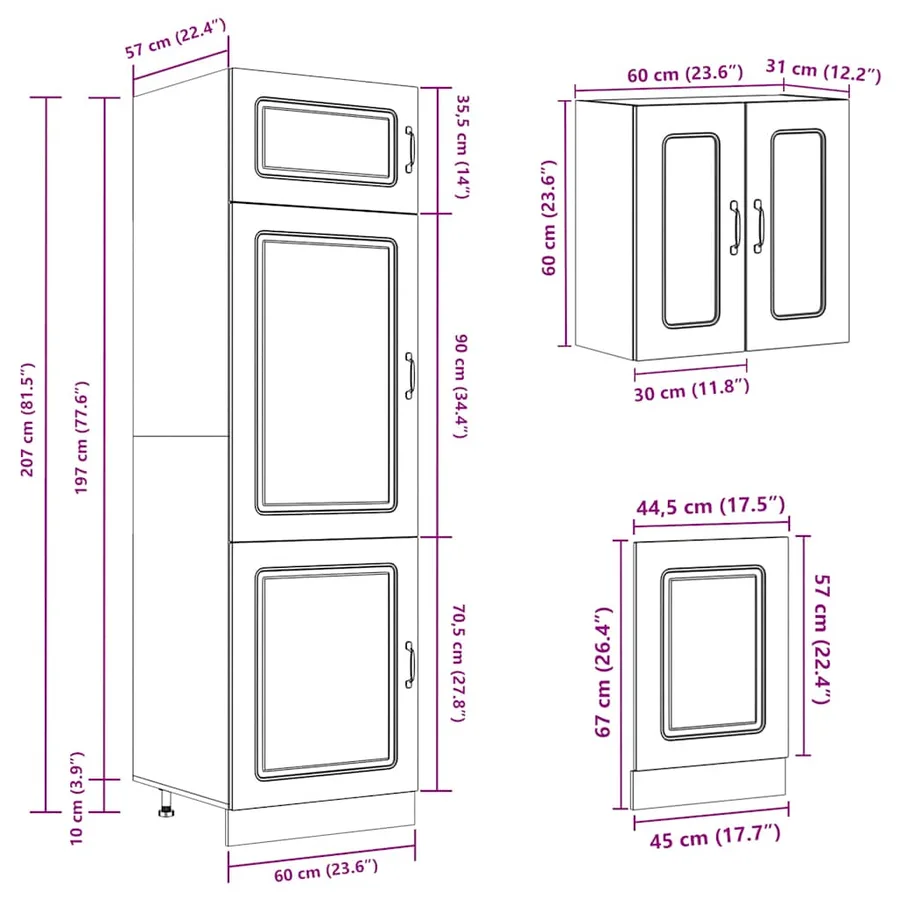 Ensemble d'armoires de cuisine 8 pcs Kalmar bois d'ingénierie - 10