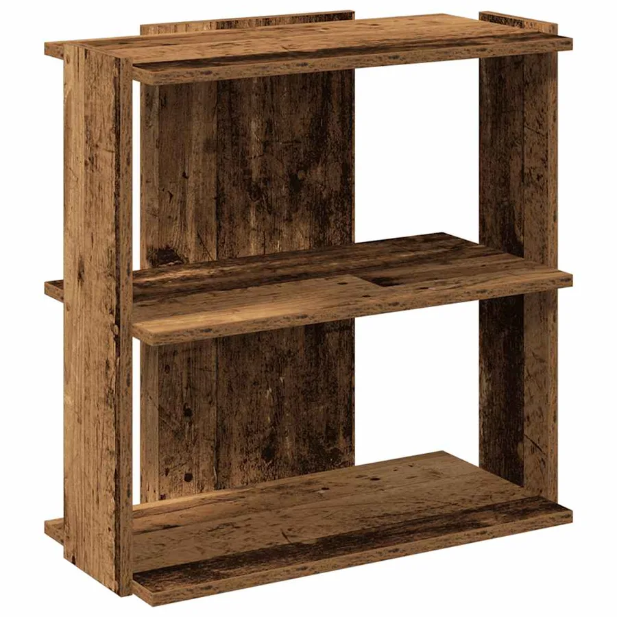 Bibliothèque à 3 niveaux vieux bois 60x30x60 cm bois ingénierie - 2
