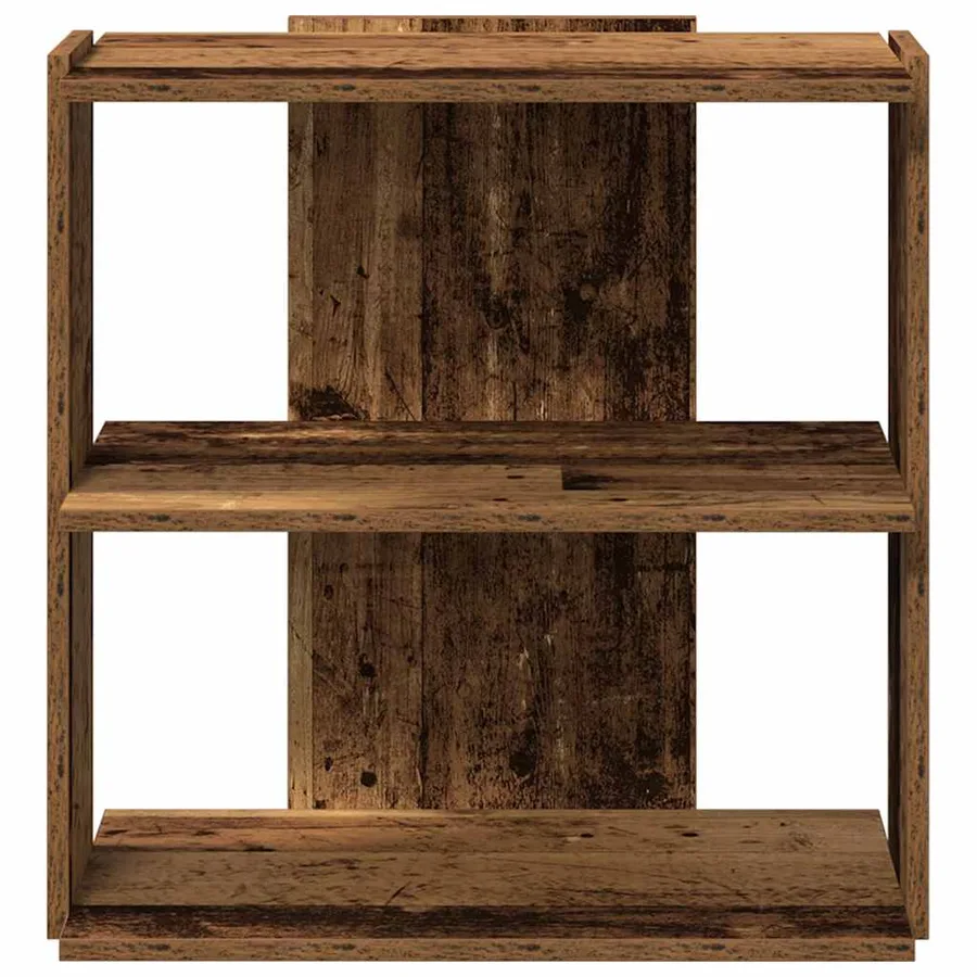 Bibliothèque à 3 niveaux vieux bois 60x30x60 cm bois ingénierie - 4
