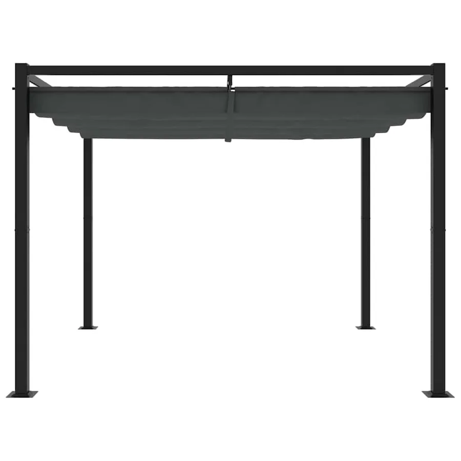 Tonnelle de jardin avec toit rétractable anthracite 3x3 m acier - 3