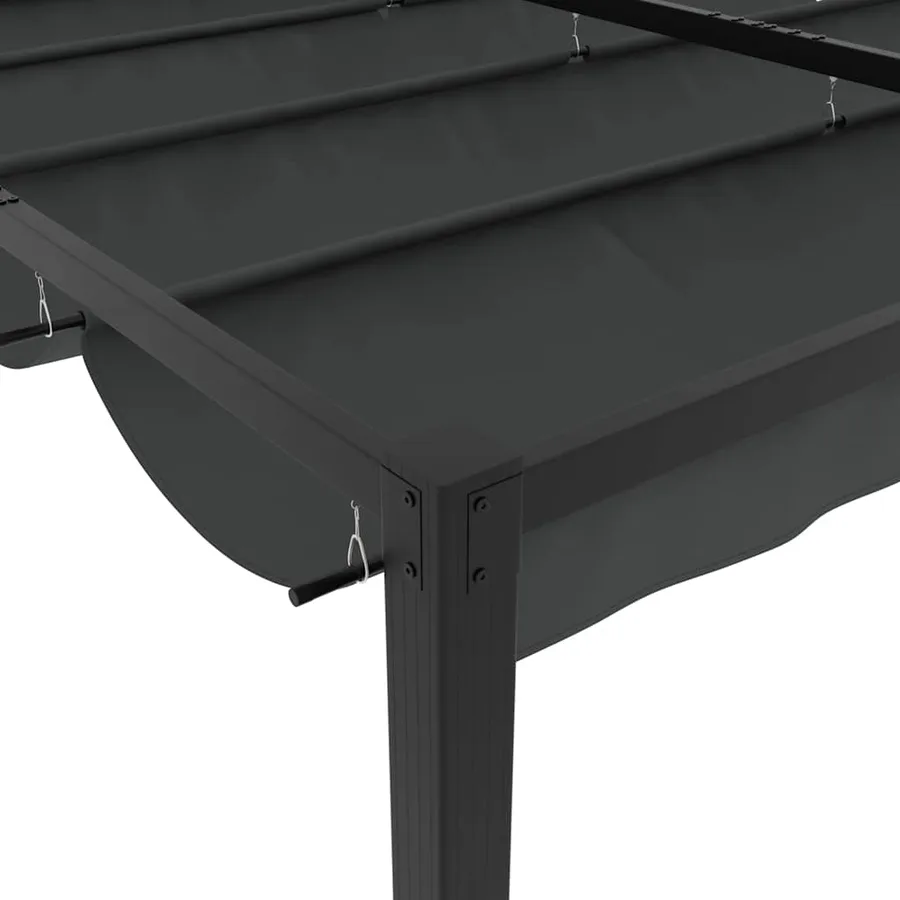 Tonnelle de jardin avec toit rétractable anthracite 3x3 m acier - 7
