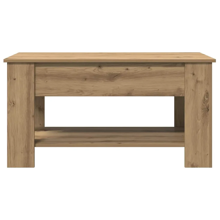 Table basse chêne artisanal 101x49x52 cm bois d'ingénierie - 7