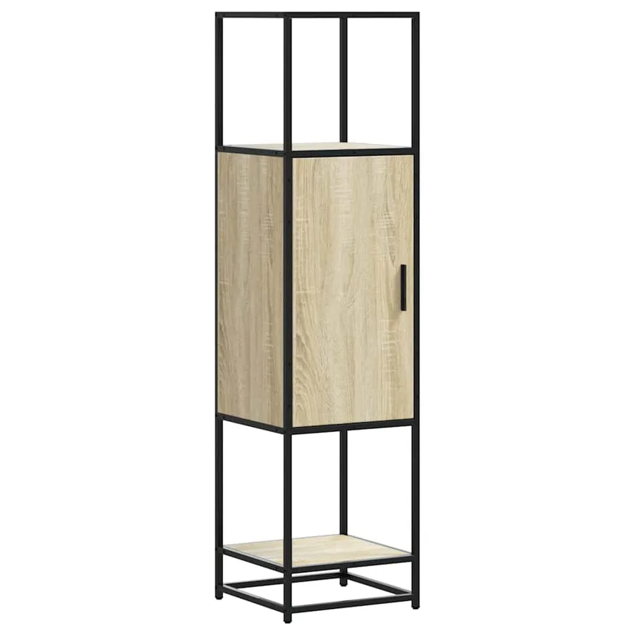 Buffet haut chêne sonoma 35,5x35x139 cm bois d'ingénierie métal - 2