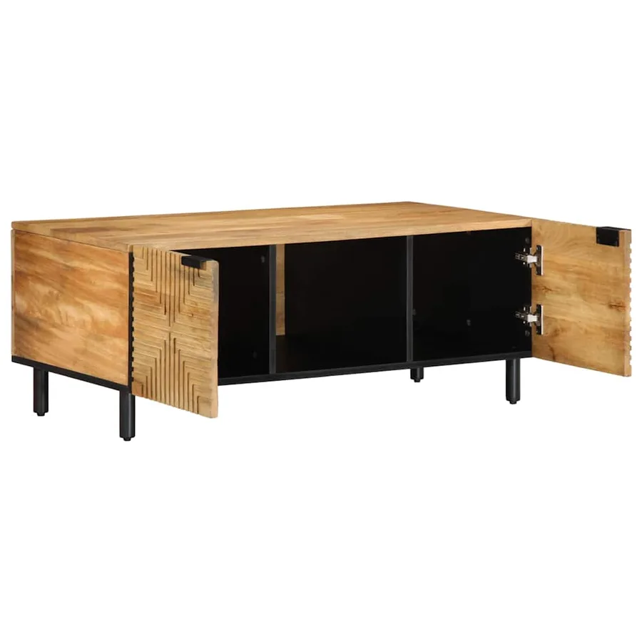 Table basse marron 100x54x40 cm bois massif de manguier - 2