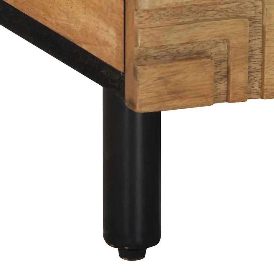 Table basse marron 100x54x40 cm bois massif de manguier - 8