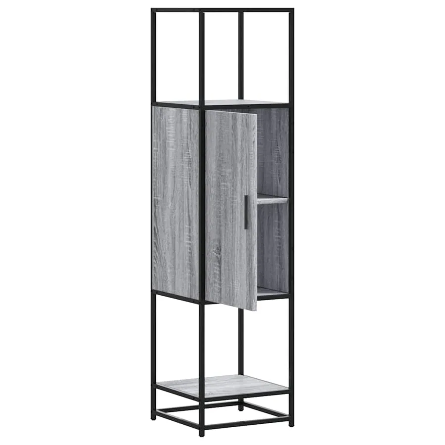 Buffet haut sonoma gris 35,5x35x139 cm bois d'ingénierie métal - 5