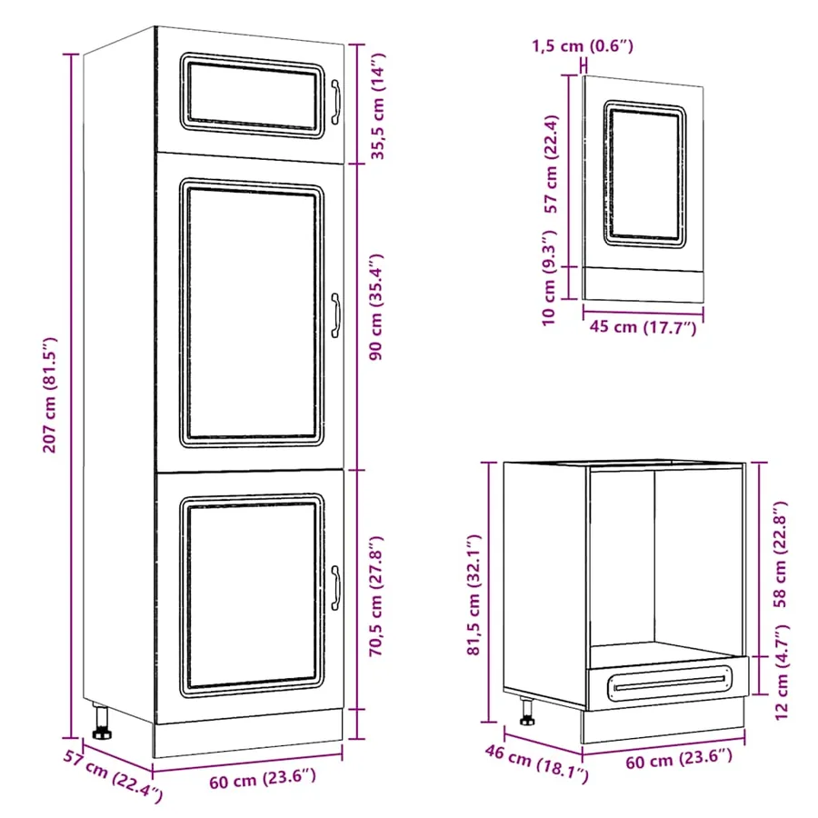 Ensemble d'armoires de cuisine 7 pcs Kalmar bois d'ingénierie - 10