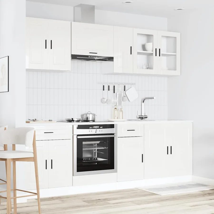 Ensemble d'armoires de cuisine 8 pcs Kalmar blanc brillant - 3