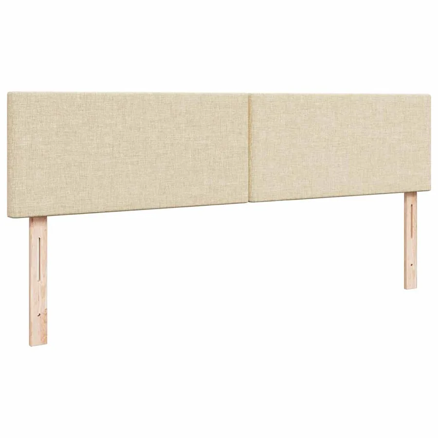 Cadre de lit ottoman avec matelas crème 200x200cm tissu - 13