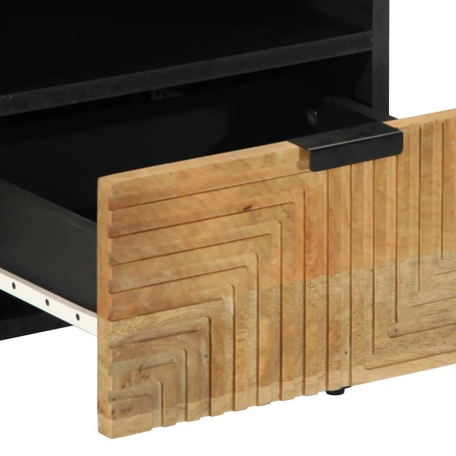 Table de chevet marron 40x33x46 cm bois de manguier solide - 7