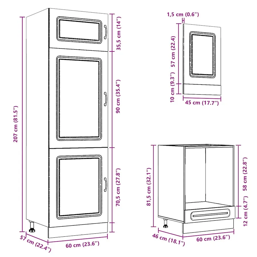 Ensemble d'armoires de cuisine 7 pcs Kalmar bois d'ingénierie - 10