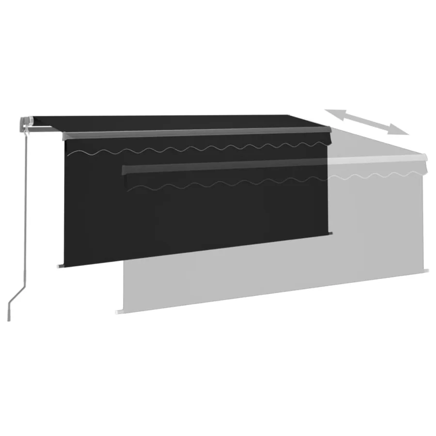 Auvent manuel rétractable avec store 3x2,5 m Anthracite - 6