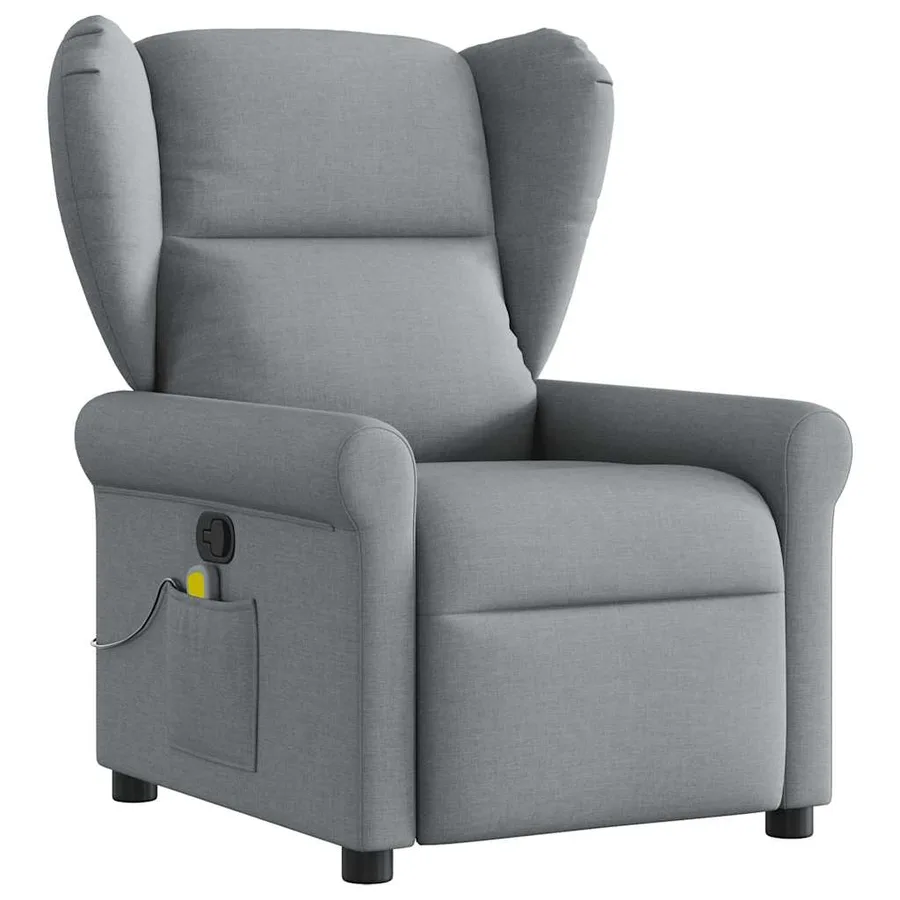 Fauteuil de massage inclinable Gris clair Tissu - 2