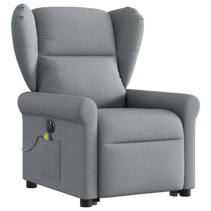 Fauteuil inclinable de massage électrique Gris clair Tissu - 3