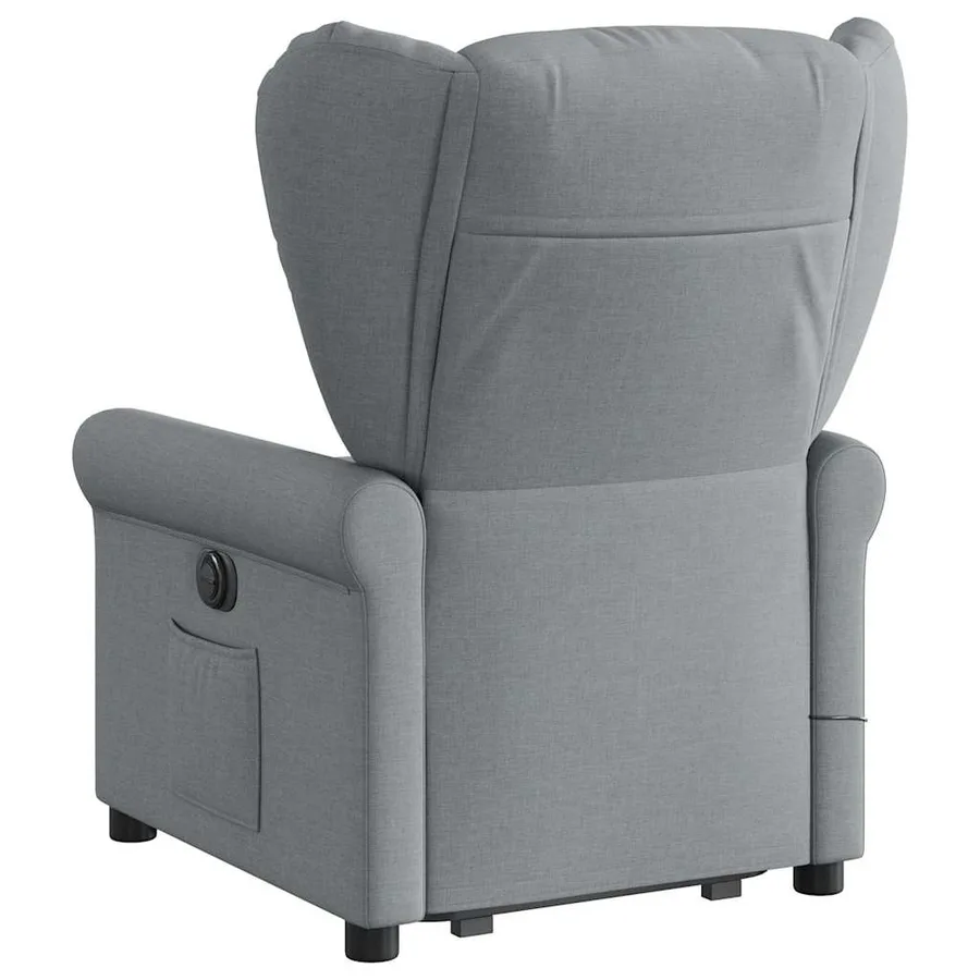 Fauteuil inclinable de massage électrique Gris clair Tissu - 6