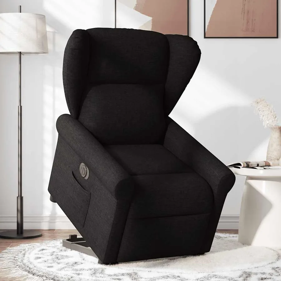 Fauteuil inclinable électrique noir tissu - 2