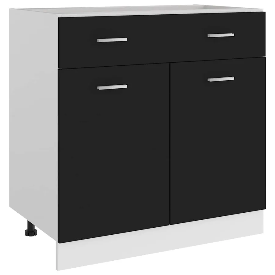 Armoire à tiroirs "Lyon" Noir 80 x 46 x 81,5 cm Bois d'ingénierie