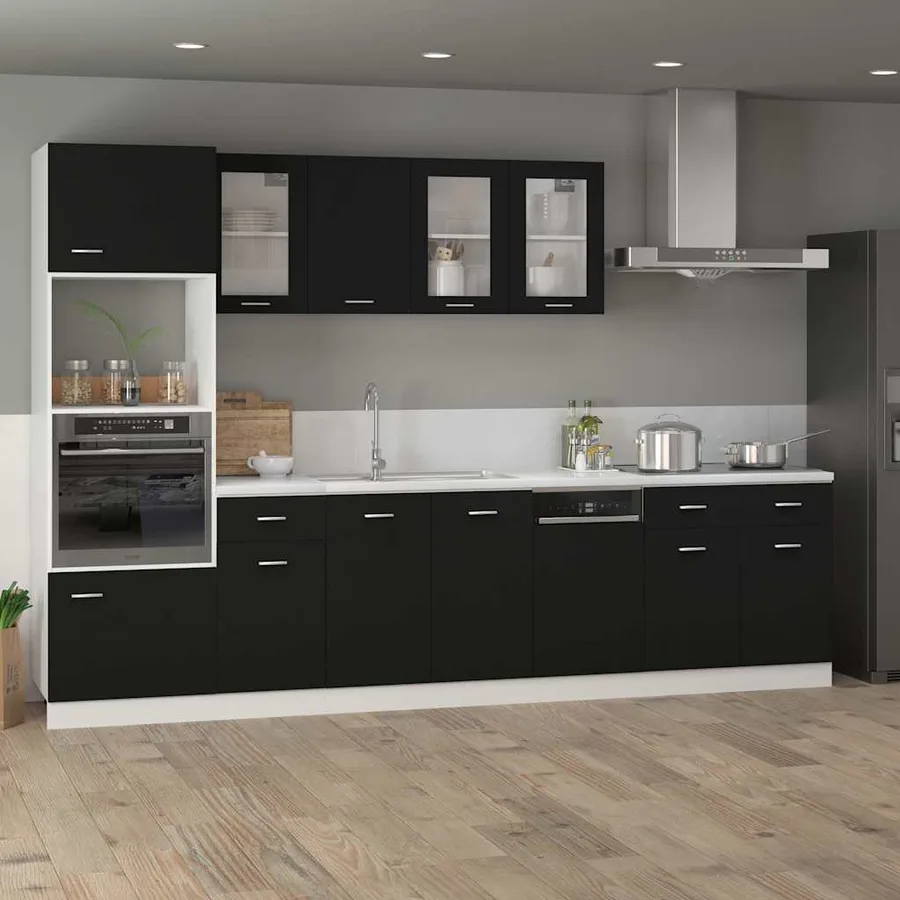 Armoire à tiroirs "Lyon" Noir 80 x 46 x 81,5 cm Bois d'ingénierie - 3